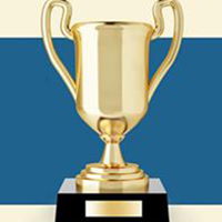 A gold trophy on a stand

Description automatically generated with low confidence